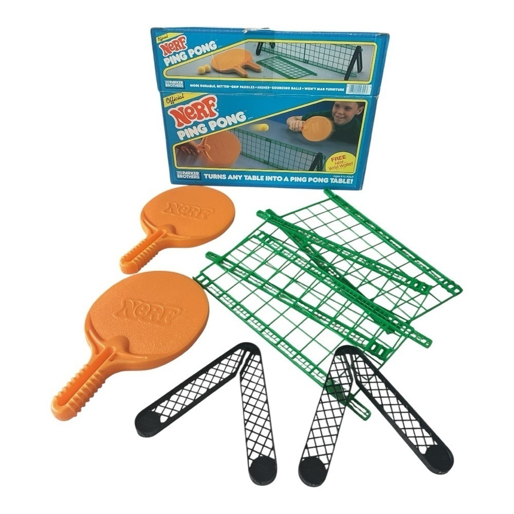 Vintage Nerf Ping Pong Set β Parker Brothers β Turns Any Table Into Ping Pong β - Picture 6 of 6